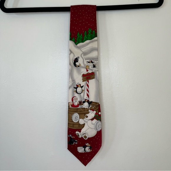 Polar Pals All Silk Christmas Holiday Patterned Tie - Picture 1 of 5